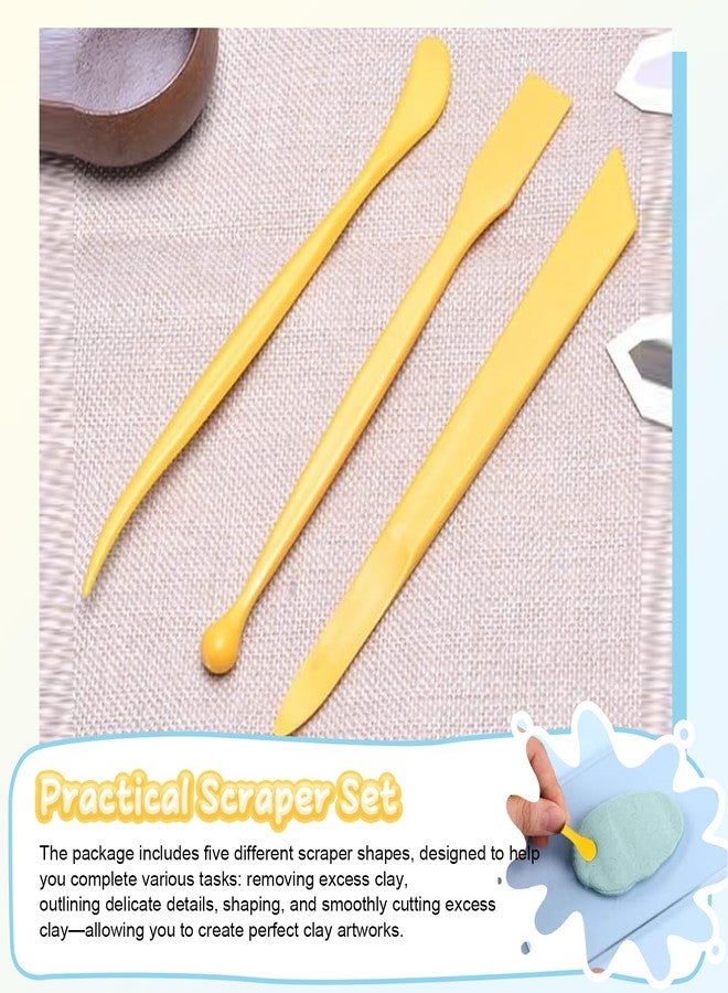 CoolShef Clay Art Tools Set - Acrylic Roller for Clay with Acrylic Sheets, Polymer Clay Tools Kit, Clay Making Tools, Clay Roller and Sheet, Acrylic Block for Clay DIY Sculpting and Modeling (8 Pcs) - Image 4